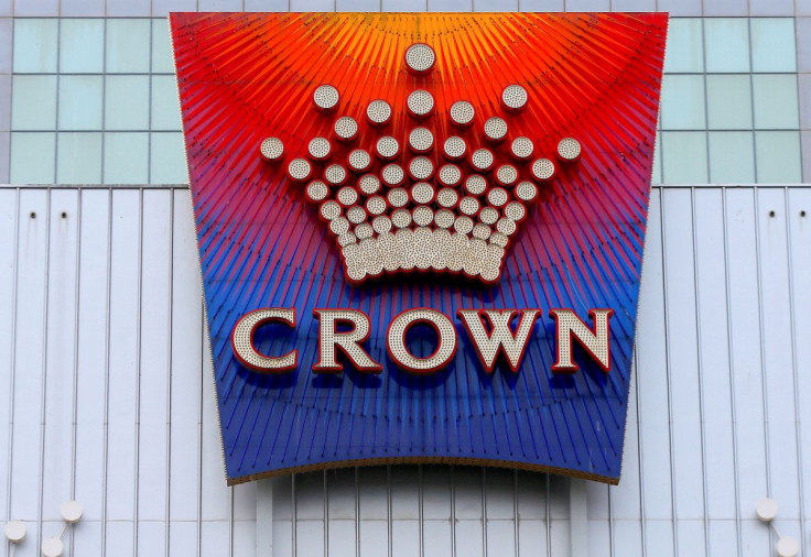 The logo of Australian casino giant Crown Resorts Ltd adorns the hotel and casino complex in Melbourne, Australia, June 13, 2017.  