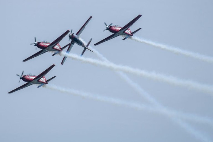 The Indonesian Air Force's Jupiter aerobatic team put on a show during a preview of the airshow at the weekend