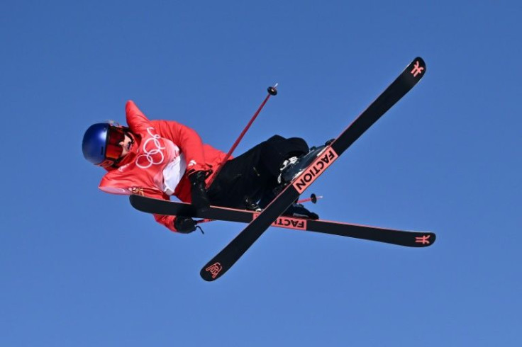 Eileen Gu competes in the women's freeski slopestyle qualification at the Beijing Olympics