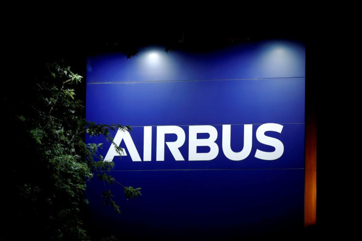 A logo of Airbus is seen at the entrance of its factory in Blagnac near Toulouse, France, July 2, 2020. 