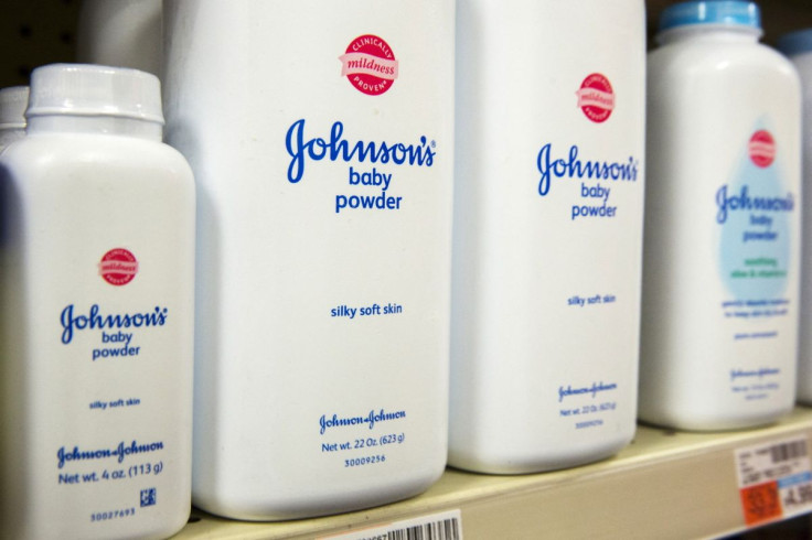 Bottles of Johnson & Johnson's baby powder line a drugstore shelf in New York October 15, 2015.  