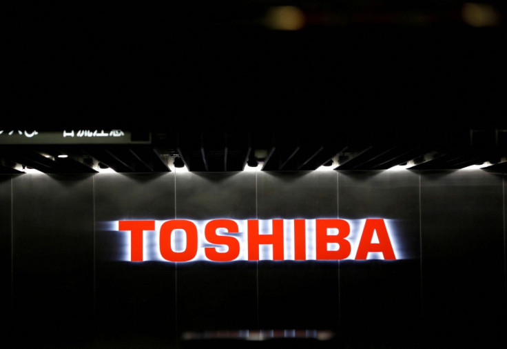 The logo of Toshiba Corp. is seen at the company's facility in Kawasaki, Japan June 10, 2021. 