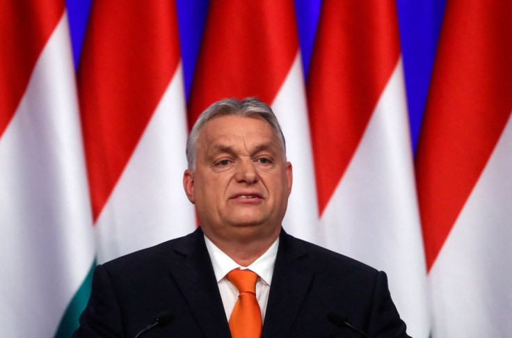 Hungarian Prime Minister Viktor Orban delivers his annual state of the nation speech in Budapest, Hungary, February 12, 2022.