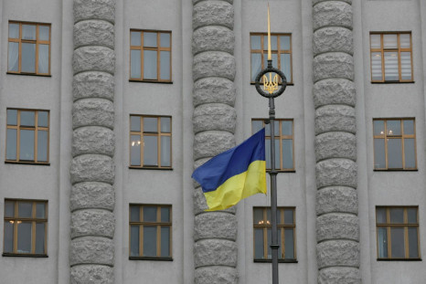 A Ukrainian national flag flies in front of the government building in central Kiev, Ukraine, March 3, 2016.  