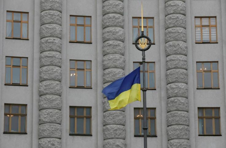 A Ukrainian national flag flies in front of the government building in central Kiev, Ukraine, March 3, 2016.  