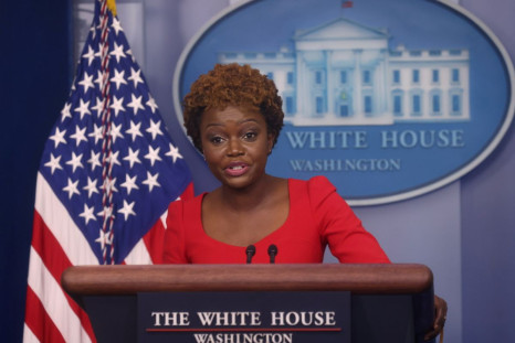 White House Deputy Press Secretary Karine Jean-Pierre holds a press briefing at the White House in Washington, U.S., November 9, 2021. 