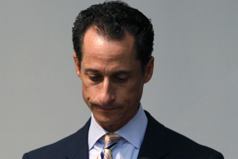 U.S. Rep. Anthony Weiner pauses as he announces that he will resign from the United States House of Representatives during a news conference in Brooklyn, New York
