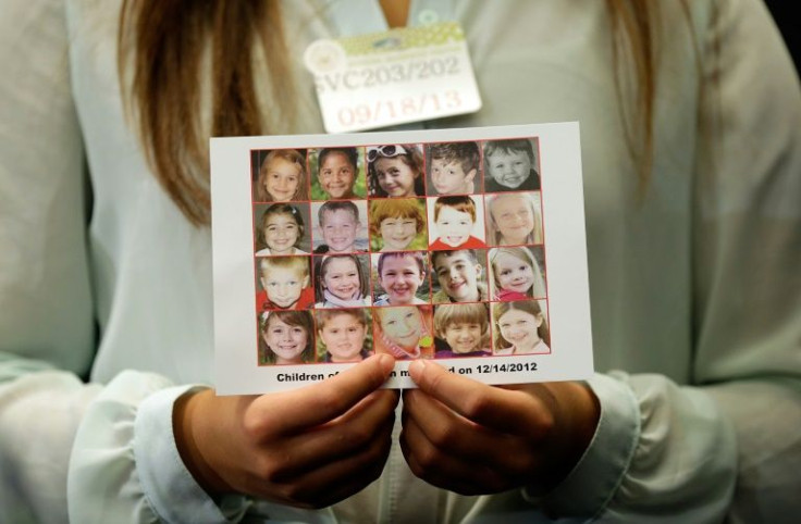 This file photo taken on September 17, 2013, shows victims of the shooting at Sandy Hook Elementary School