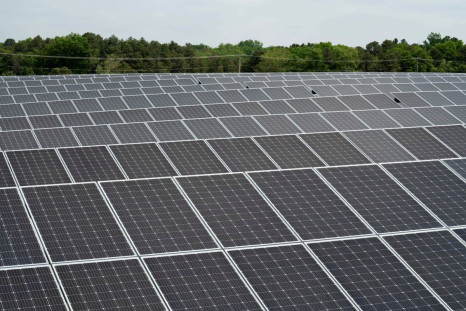 Rows of solar panels at the Toms River Solar Farm which was built on an EPA Superfund site in Toms River, New Jersey, U.S., 26 May, 2021. 