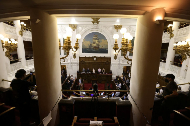 Constitutional assembly members prepare to begin formally debating the motions for a new Constitution, in Santiago, Chile, February 15, 2022. 