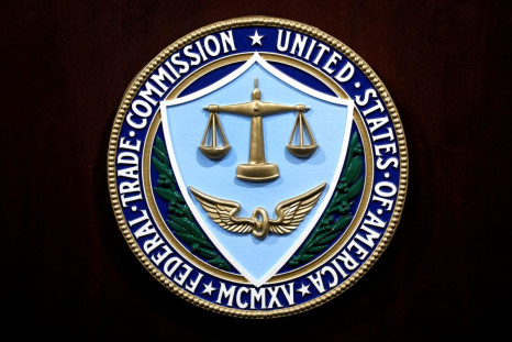 Federal Trade Commission seal is seen at a news conference at FTC Headquarters in Washington, U.S., July 24, 2019. 