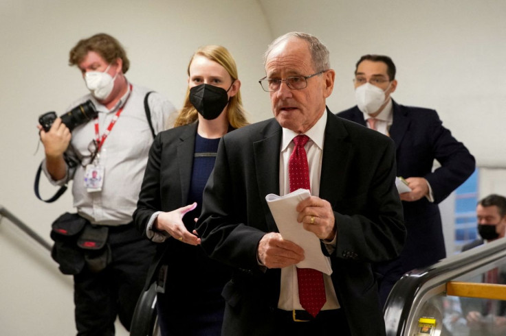 U.S. Senator Jim Risch (R-ID) walks through the U.S. Capitol in Washington, U.S., February 2, 2022. 