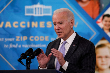 U.S. President Joe Biden delivers remarks on the authorization of the coronavirus disease (COVID-19) vaccine for kids ages 5 to 11, during a speech in the Eisenhower Executive Office Buildingâs South Court Auditorium at the White House in Washington, U.