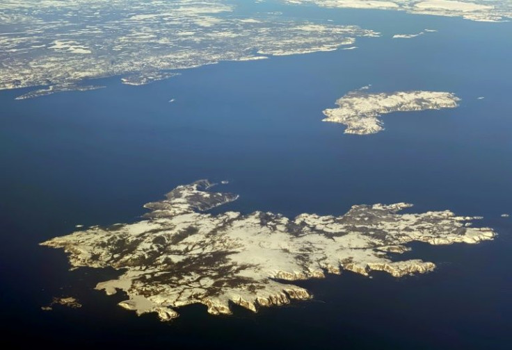 Aerial view of Great Island south of St. Johnâs, Newfoundland and Labrador, Canada, the area where a Spanish trawler sank
