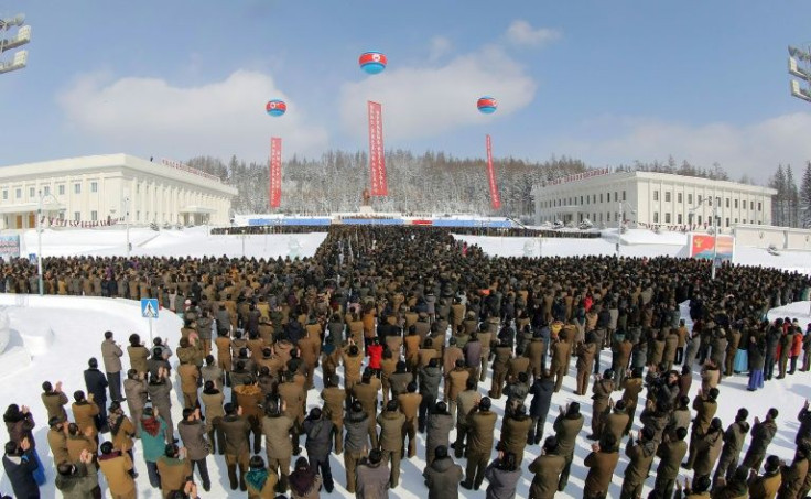 North Korean leader Kim Jong Un was among those celebrating the birthday of his late father Kim Jong Il in the snowy city of Samjiyon