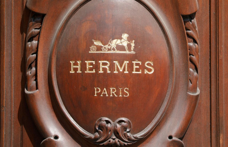 The logo of Hermes is seen on a store in Paris, France, April 24, 2020.