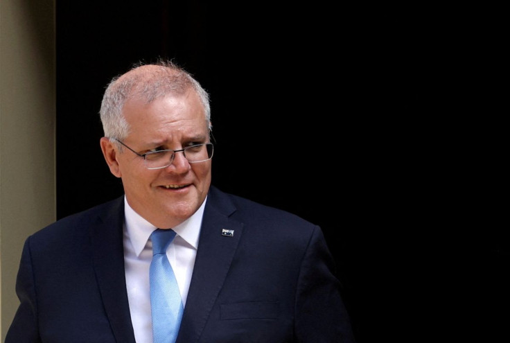 Australian Prime Minister Scott Morrison leaves Downing Street in London, Britain, June 15, 2021.