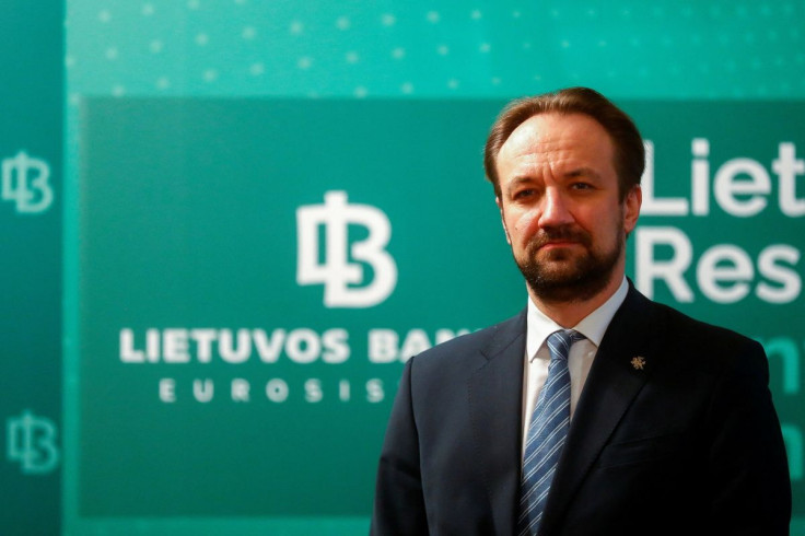 The new governor of the Lithuanian central bank, Gediminas Simkus, poses for a picture in Vilnius, Lithuania, April 1, 2021.