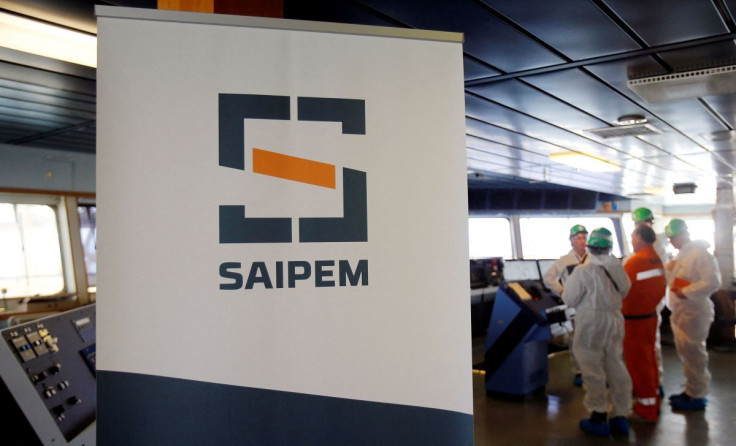 A Saipem logo in seen on the bridge of the Saipem 10000 deepwater drillship in Genoa's harbour, Italy, November 19, 2015.