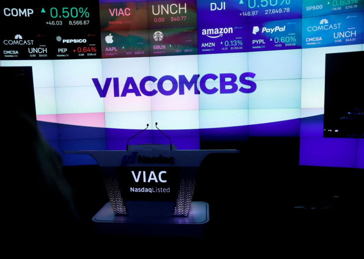 The ViacomCBS logo is displayed at the Nasdaq MarketSite to celebrate the company's merger, in New York, U.S., December 5, 2019.