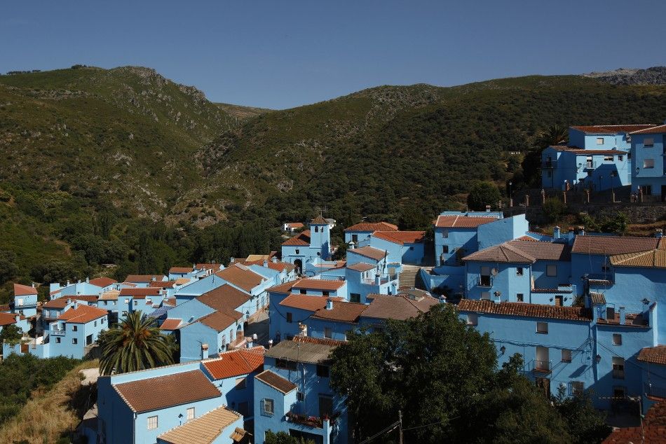 A general view of the village of Juzcar during a promotional event in the Andalusian village of Juzcar