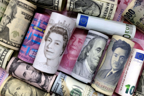 Euro, Hong Kong dollar, U.S. dollar, Japanese yen, pound and Chinese 100 yuan banknotes are seen in this picture illustration, January 21, 2016.   