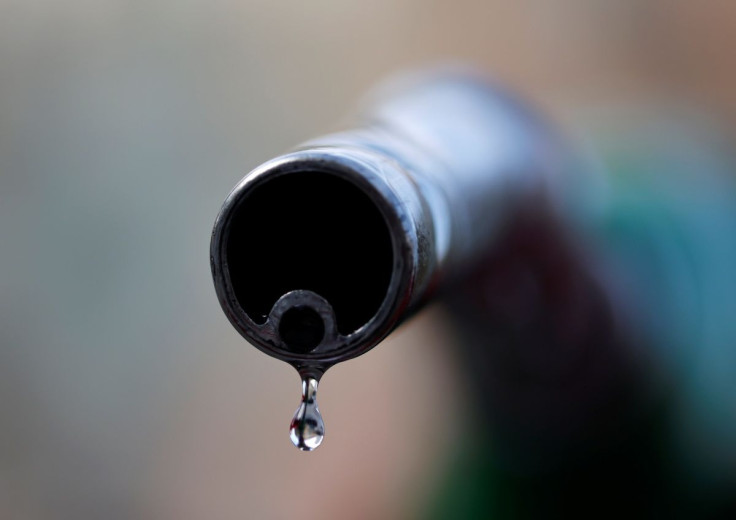 FILE PHOTO - A drop of diesel is seen at the tip of a nozzle in a petrol station in Nice, France, October 20, 2021.