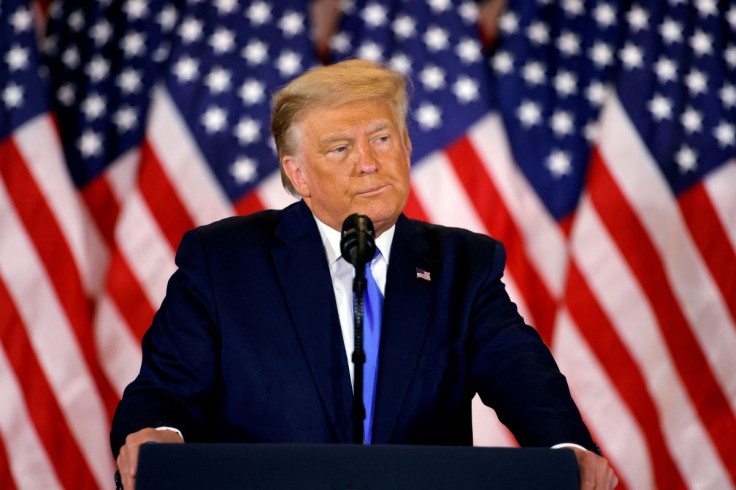 U.S. President Donald Trump speaks in the East Room of the White House in Washington, U.S., November 4, 2020. 