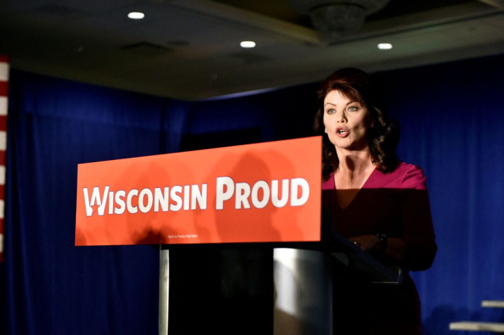 Lieutenant Governor Rebecca Kleefisch announces that Republican Governor Scott Walker's campaign is going to seek a recount in the race for the governor of Wisconsin at a mid-term election night party in Pewaukee, Wisconsin, U.S. November 7, 2018. 