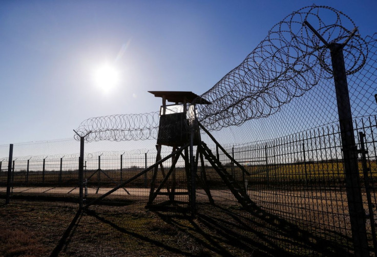 A razor wire fence stands on the Hungarian-Serbian border next to the village of Roszke, Hungary, February 3, 2022.