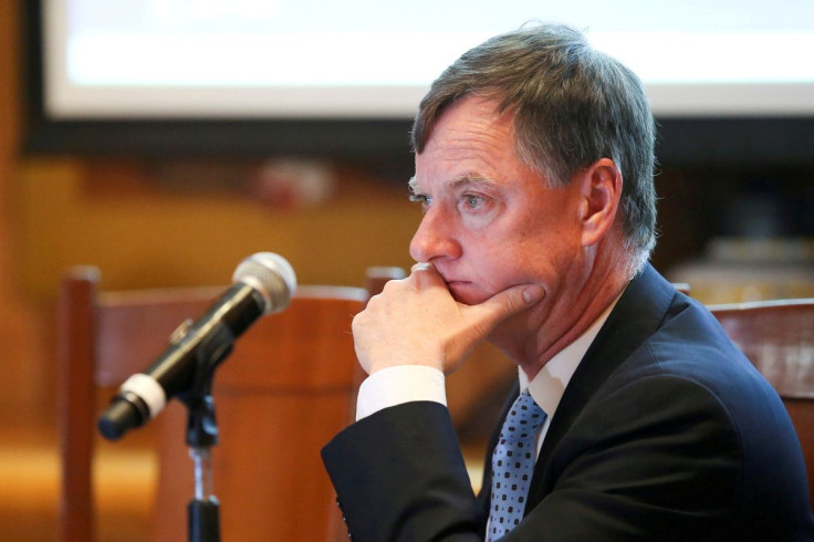 Chicago Federal Reserve Bank President Charles Evans looks on during the Global Interdependence Center Members Delegation Event in Mexico City, Mexico, February 27, 2020. 