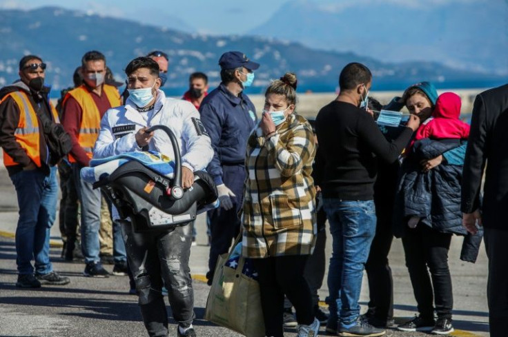 Young children were among those brought to safety