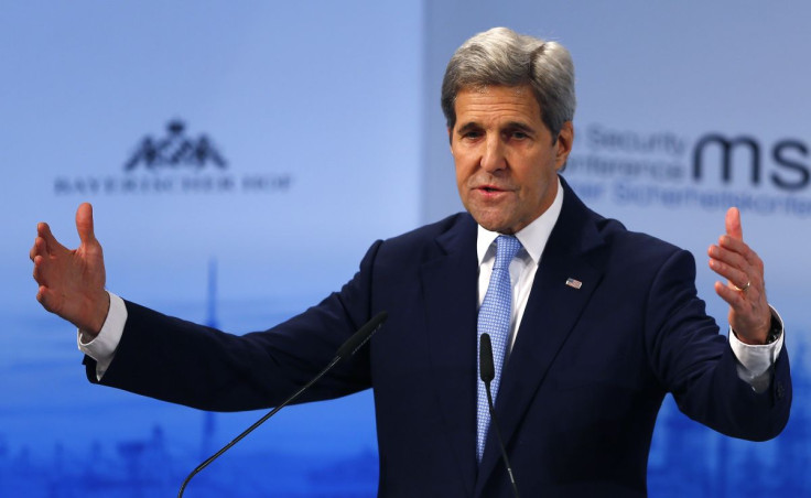 U.S. Secretary of State John Kerry delivers a speech at the Munich Security Conference in Munich, Germany, February 13, 2016.