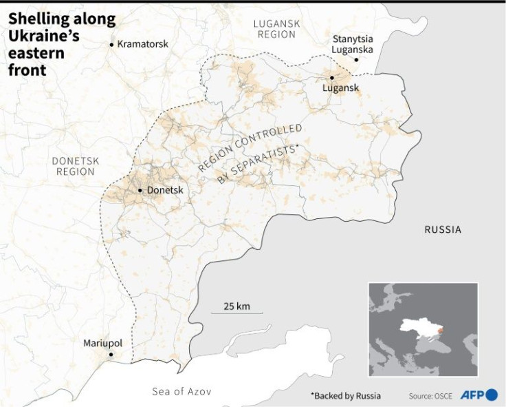 Shelling along Ukraine's eastern front