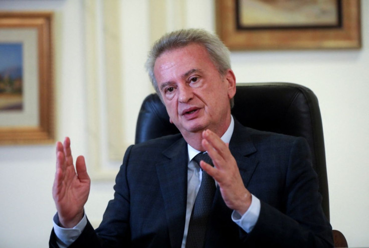 Lebanon's Central Bank Governor Riad Salameh speaks during an interview for Reuters Next conference, in Beirut, Lebanon November 23, 2021. 