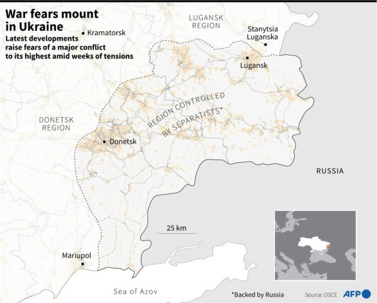 The eastern region of Ukraine controlled by Russia-backed separatists