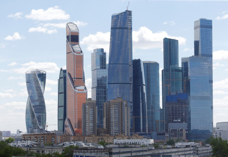 FILE PHOTO - A general view shows residential buildings in front of the Moscow International Business Center, also known as "Moskva-City", in Moscow, Russia, May 22, 2017.