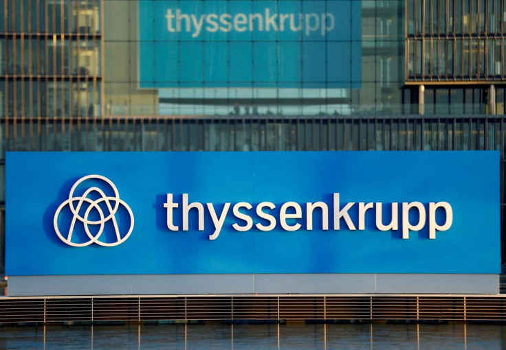 A logo of Thyssenkrupp AG is pictured at the company's headquarters in Essen, Germany, November 21, 2018.