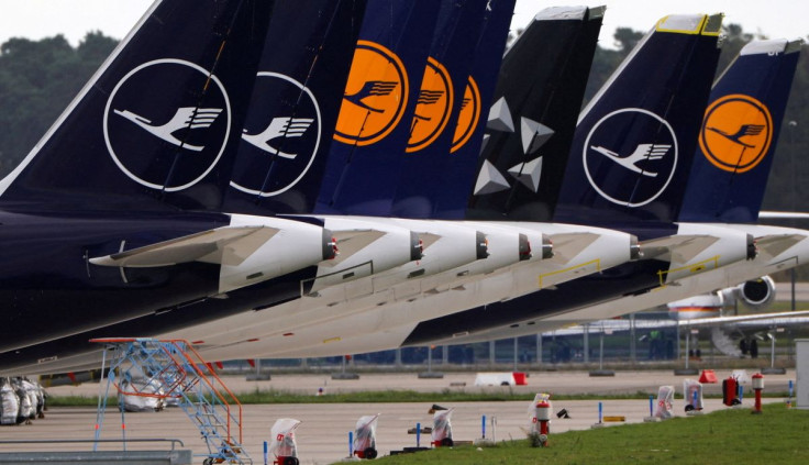 Lufthansa aircraft are seen at Terminal 1 of the new Berlin-Brandenburg Airport 'Willy Brandt' in Schoenefeld near Berlin, Germany, October 29, 2020.