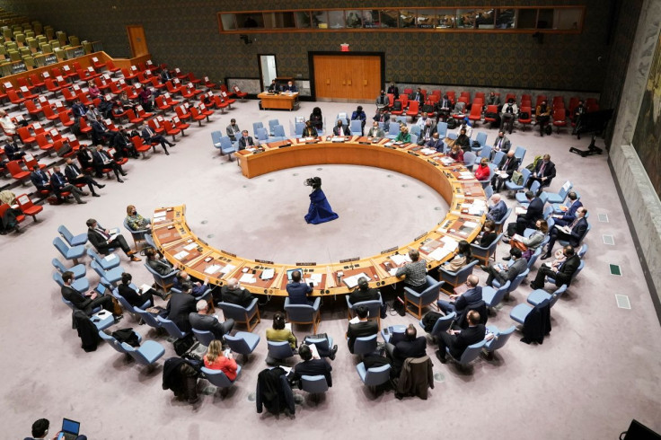 United Nations Security Council meets after Russia recognized two breakaway regions in eastern Ukraine as independent entities, in New York City, U.S. February 21, 2022.