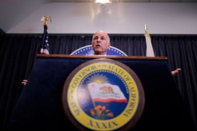 California Governor Jerry Brown speaks after vetoing the budget passed the day before by state legislators in Los Angeles, California June 16, 2011
