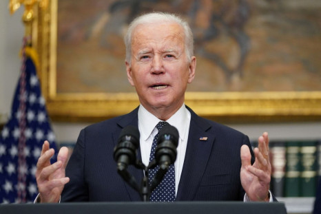 FILE PHOTO - U.S. President Joe Biden delivers remarks on his administration's efforts to pursue deterrence and diplomacy in response to Russiaâs military buildup on the border of Ukraine, from the White House in Washington, U.S., February 18, 2022.  