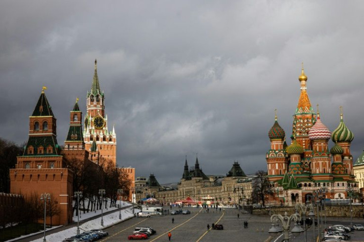 View of the Kremlin, Red Square and St. Basil's Cathedral in central Moscow on Tuesday