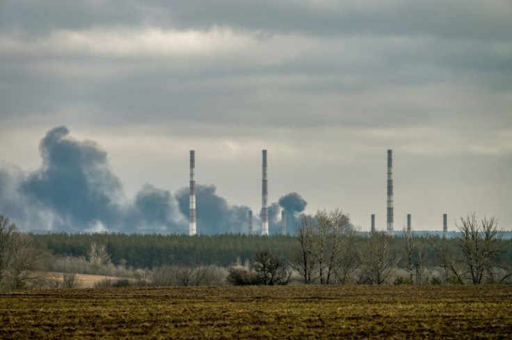 Shells were exploding near the local power plant near the frontline in eastern Ukraine's separatist war