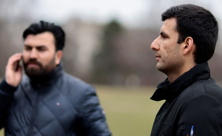 Mohammadi and Quais, former Afghan staff for Germany, attend an interview with Reuters in Berlin, Germany, February 18, 2022.
