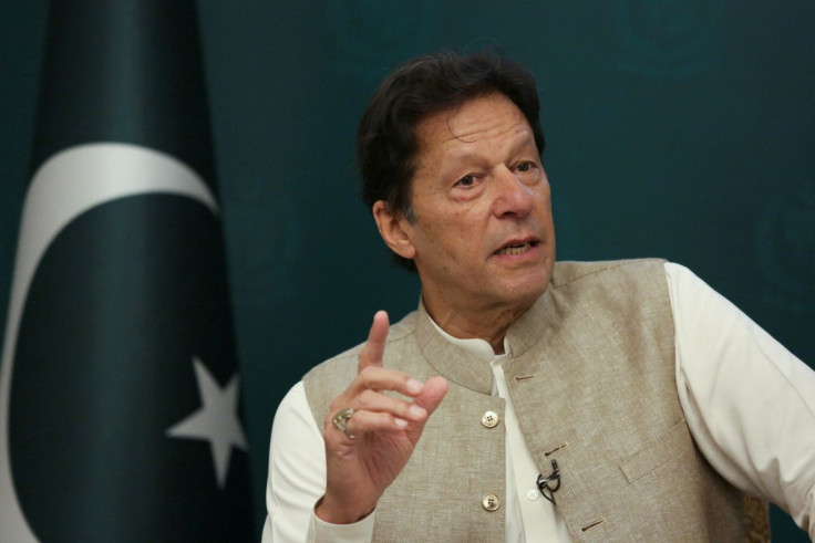 Pakistan's Prime Minister Imran Khan speaks during an interview with Reuters in Islamabad,