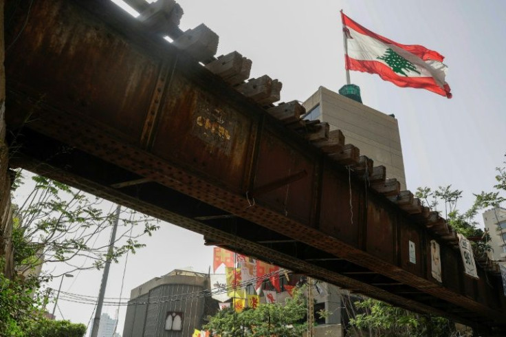 A picture taken on May 1, 2019 shows a section of the disused railway in the Lebanese capital Beirut
