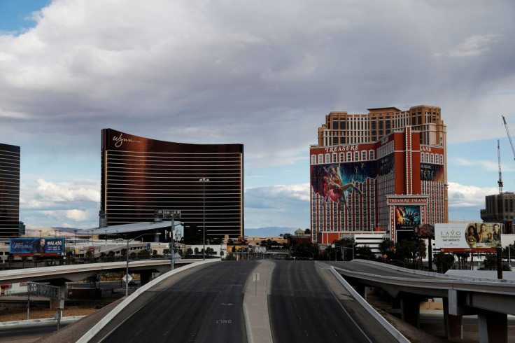 File photo -Empty roads leading into and out of the Las Vegas strip are seen as the spread of coronavirus disease (COVID-19) continues, in Las Vegas, Nevada U.S., April 9, 2020.  