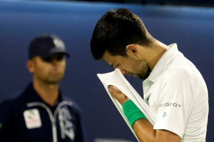 All over: Novak Djokovic reacts to his defeat by Jiri Vesely