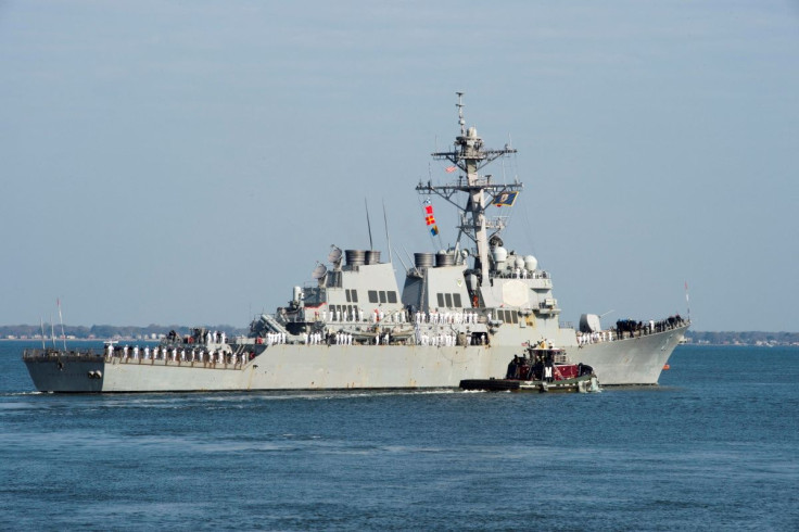 The guided-missile destroyer USS Arleigh Burke gets underway as part of the Harry S. Truman Carrier Strike Group deployment towards the Middle East, from Naval Station Norfolk, Virginia, U.S. April 11, 2018. U.S. Navy/Mass Communication Specialist 2nd Cla
